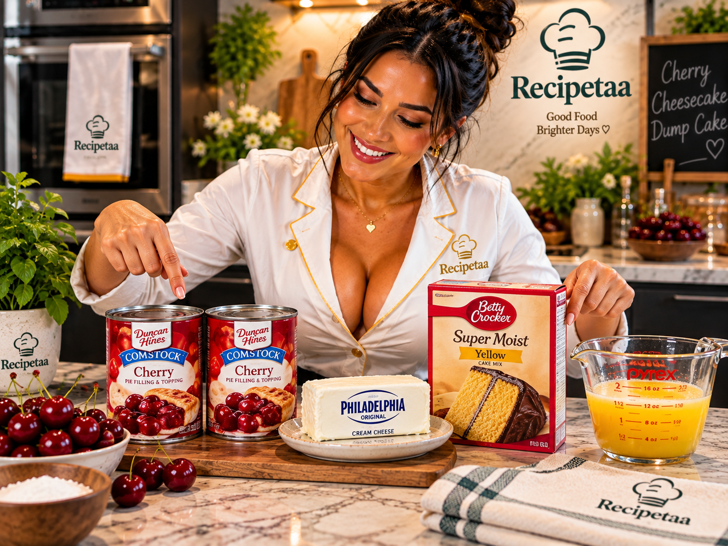 ingredients for Cherry Cheesecake Dump Cake | Recipetaa.com