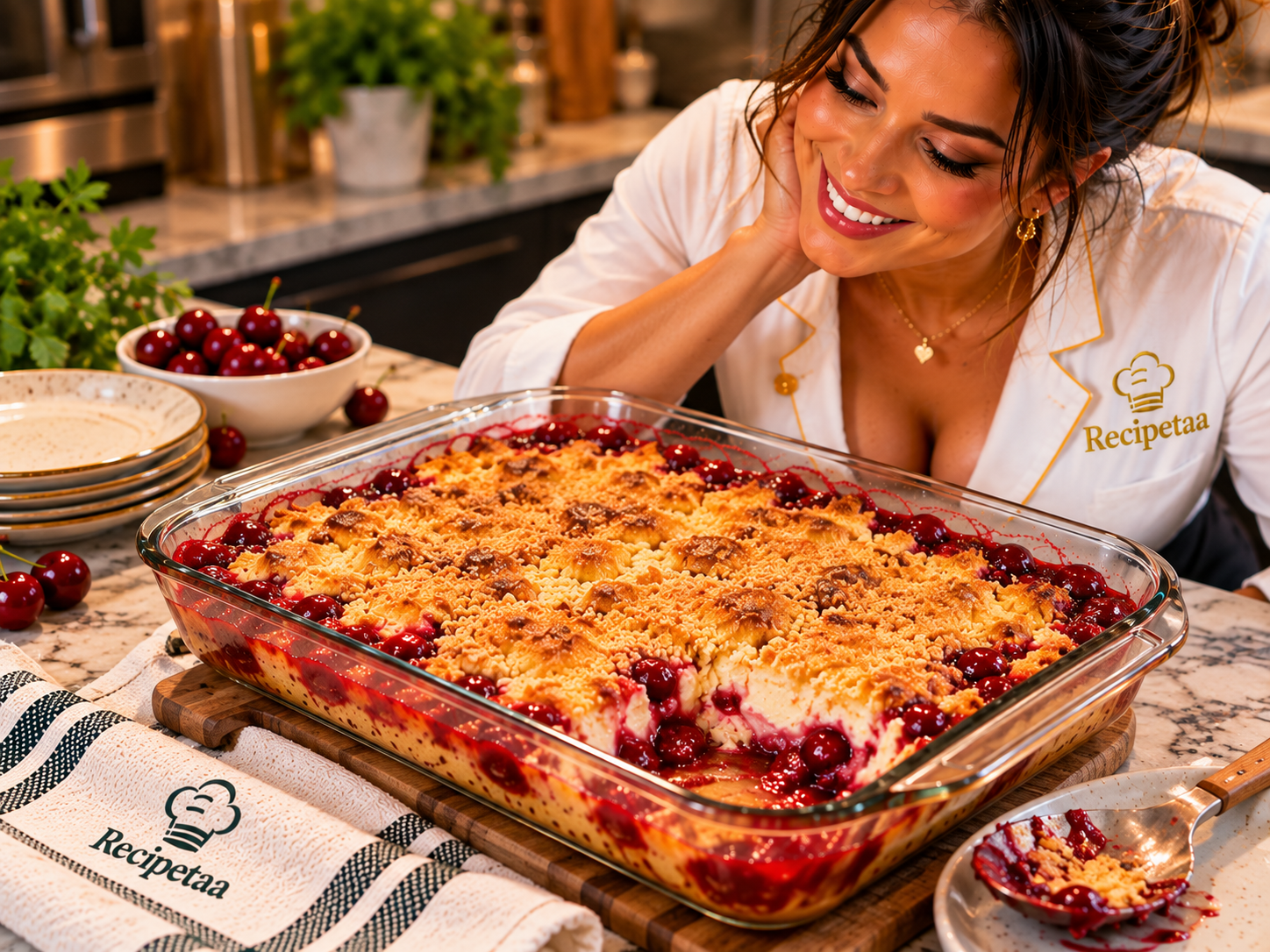Cherry Cheesecake Dump Cake Recipe | Recipetaa.com