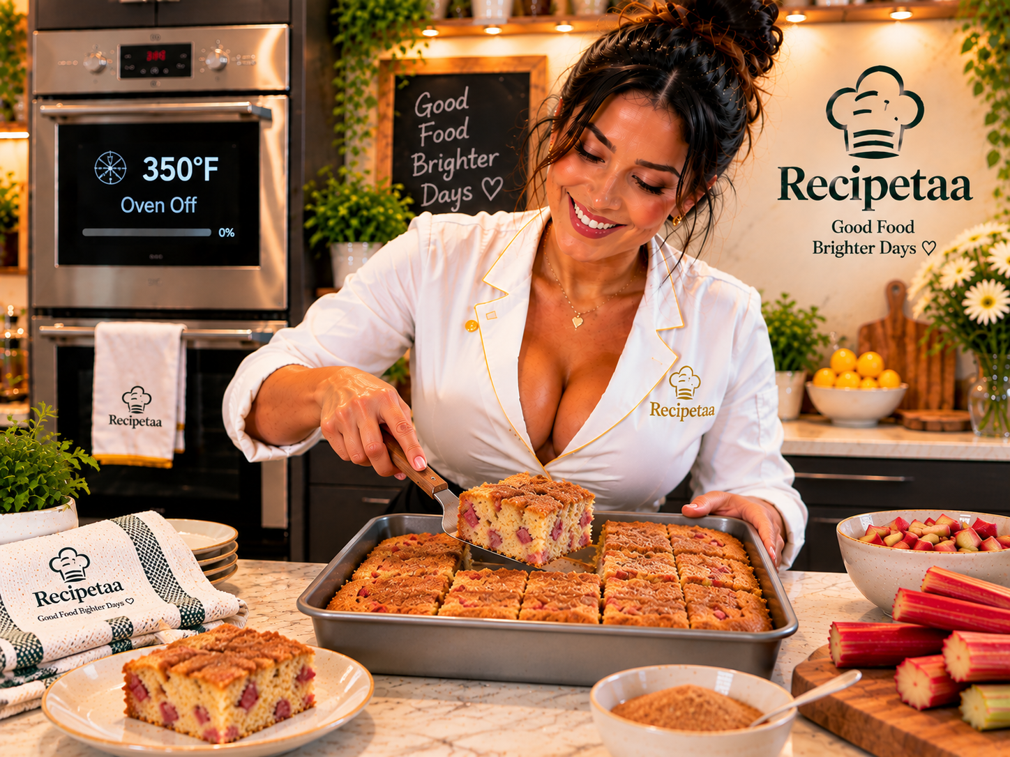 rhubarb cake recipe | Recipetaa.com