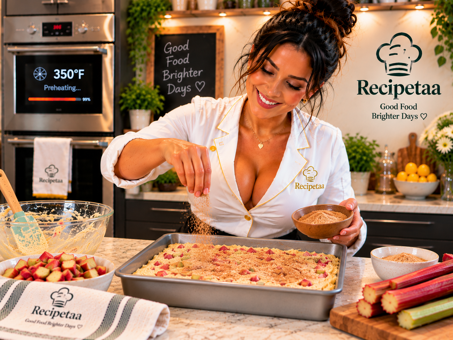 rhubarb cake recipe | Recipetaa.com