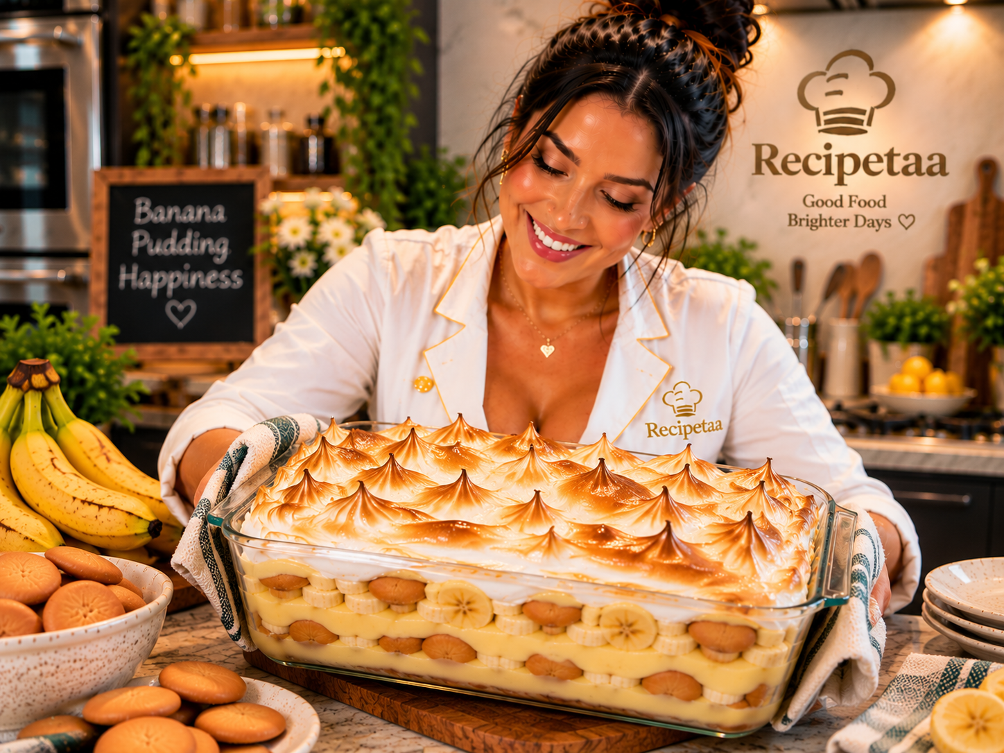 How to Make Baked Banana Pudding | Recipetaa.com