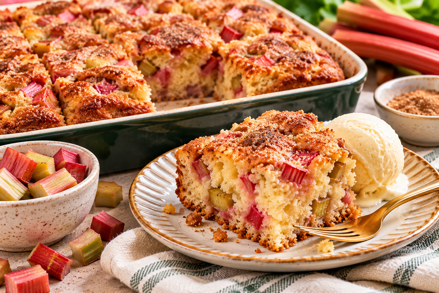 rhubarb cake | Recipetaa.com